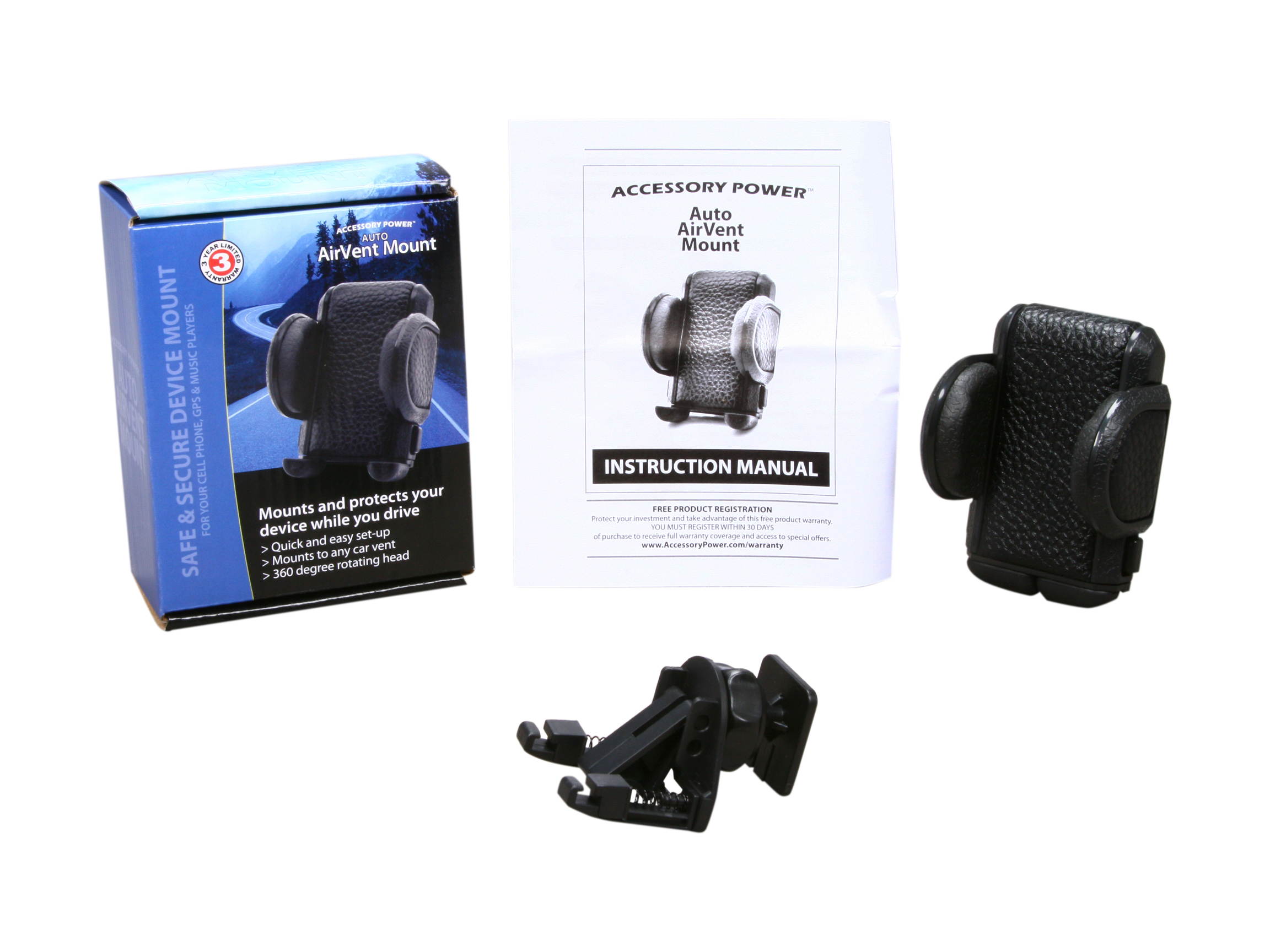 USA Gear Universal Air Vent Phone Mount Holder Cradle with Adjustable Display & 360 Degree Rotation - Works With Samsung , Motorola , Apple & More Smartphones