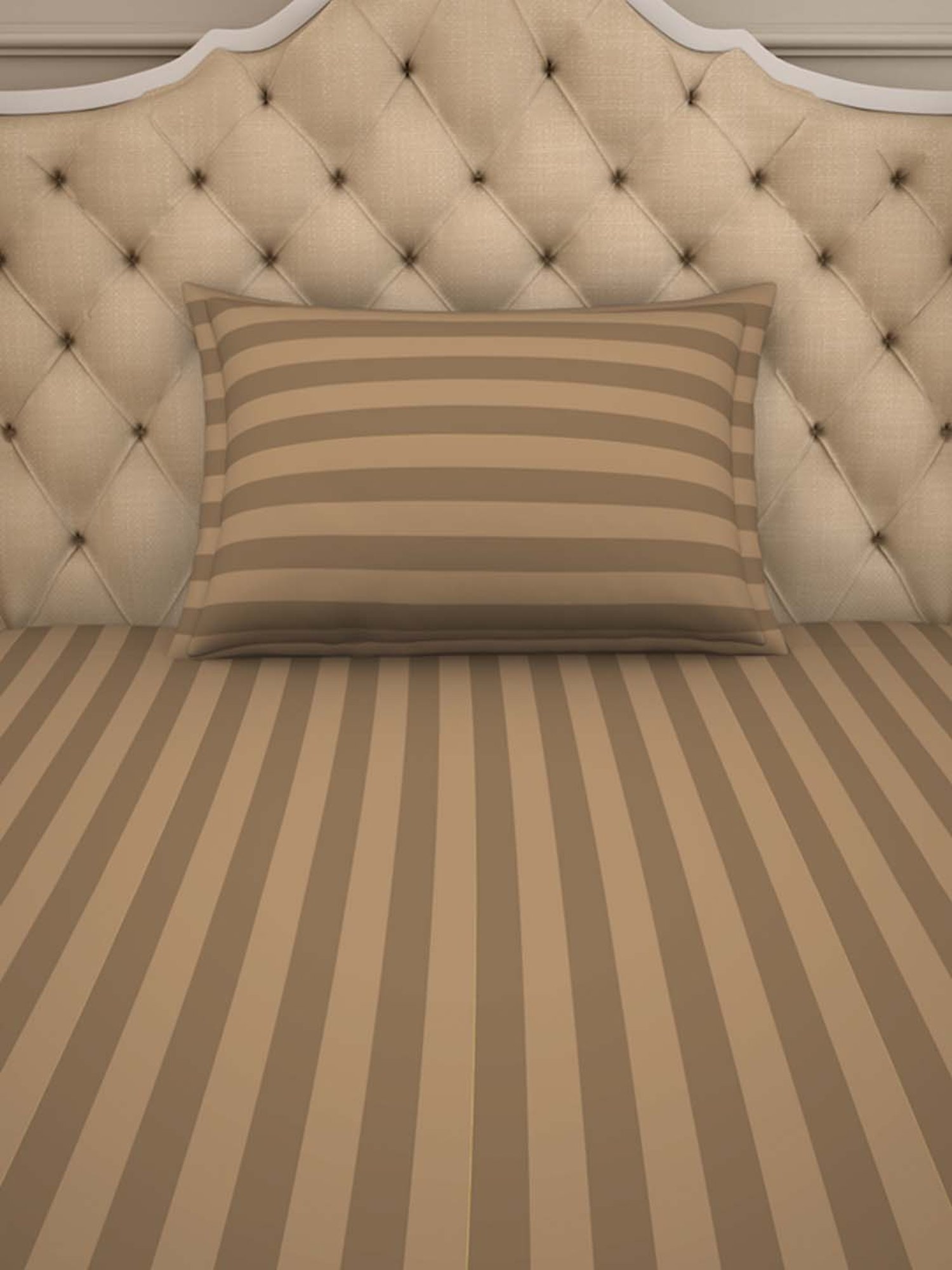 Spaces Sky Rise Brown Cotton 210 TC Bed Sheet Set