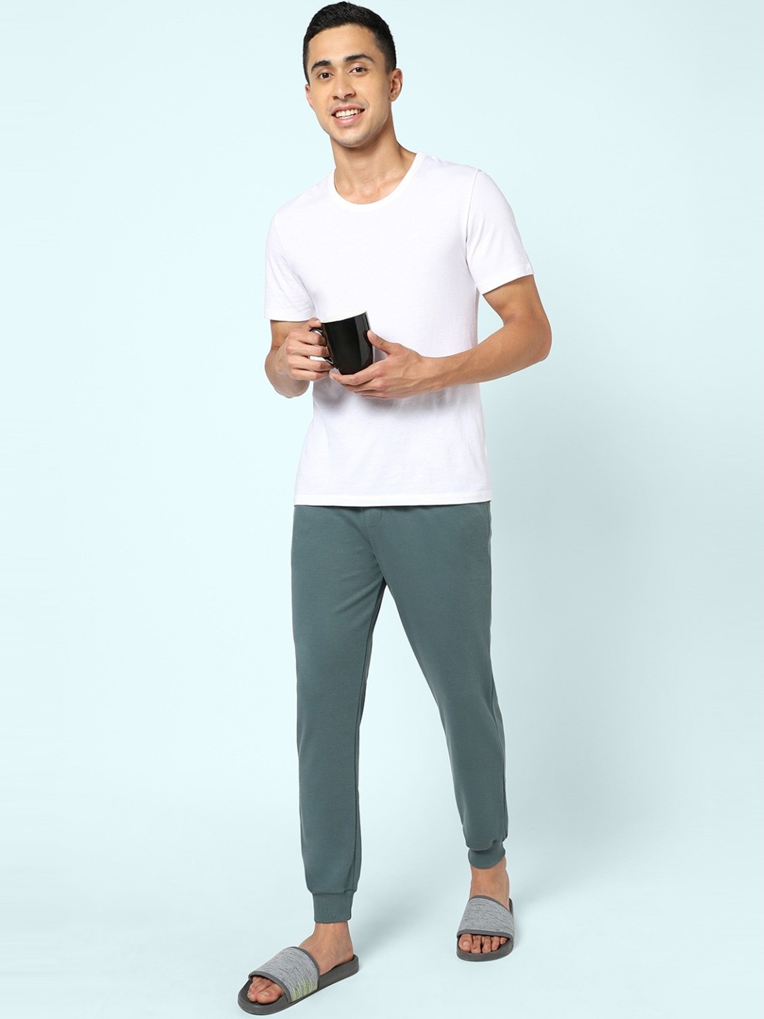Ajile by Pantaloons Pine Cotton Slim Fit Nightwear Joggers