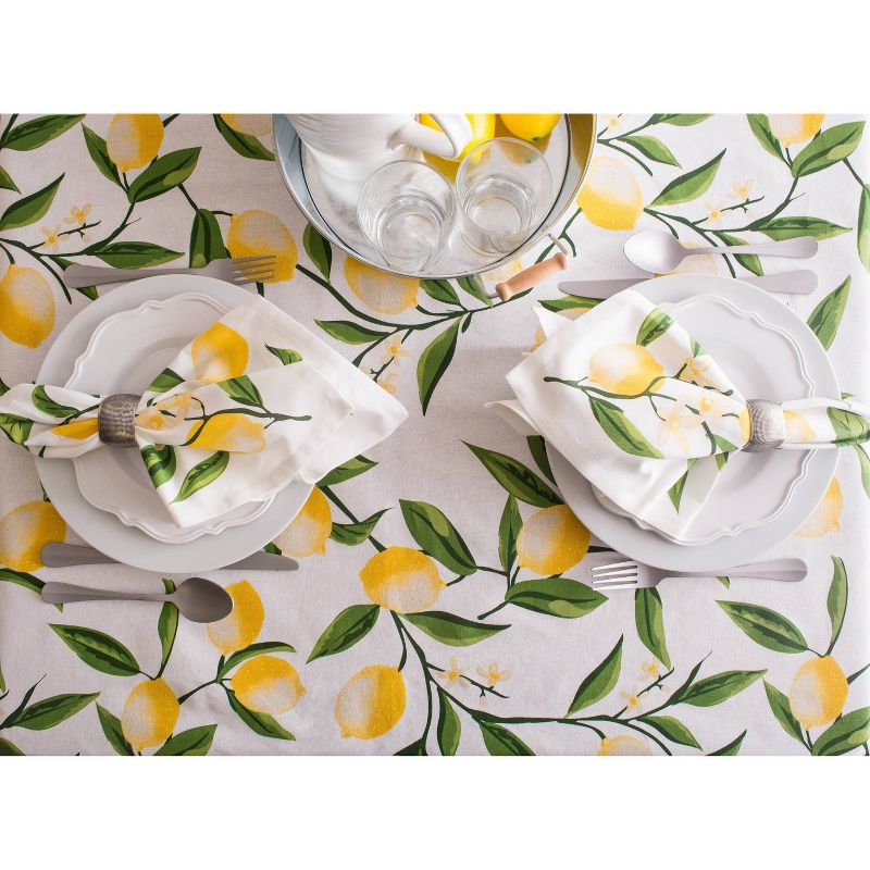 52" x 52" Cotton Lemon Bliss Kitchen Tablecloth - Design Imports