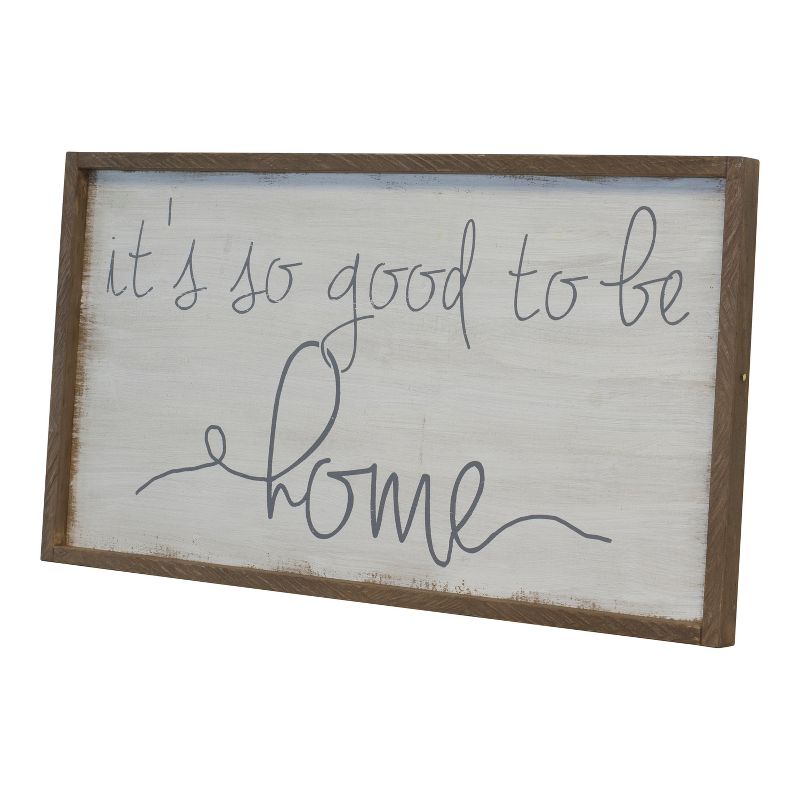 Wood "Home" Wall Sign Panels Natural White 20" x 36" - VIP Home & Garden