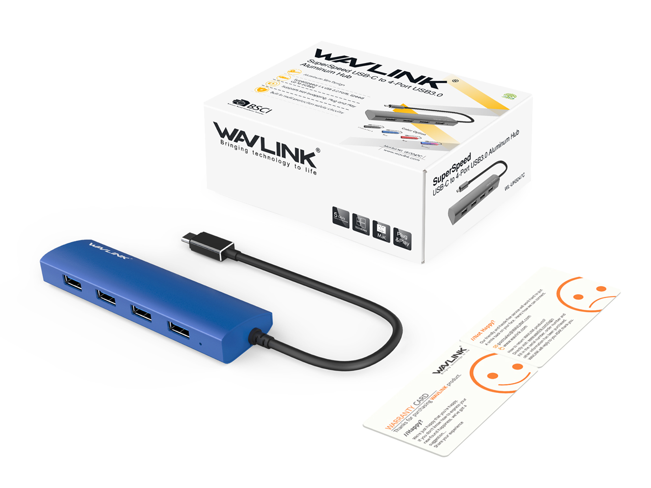 Wavlink USB C Hub, Type C Adapter Mini Docking Station with 4K HDMI Port, 2 USB 3.0, TF/SD Card Reader, USB-C PD3.0 100W  and Thunderbolt 3, LED indicator For MacBook Pro for MacBook Pro/Air