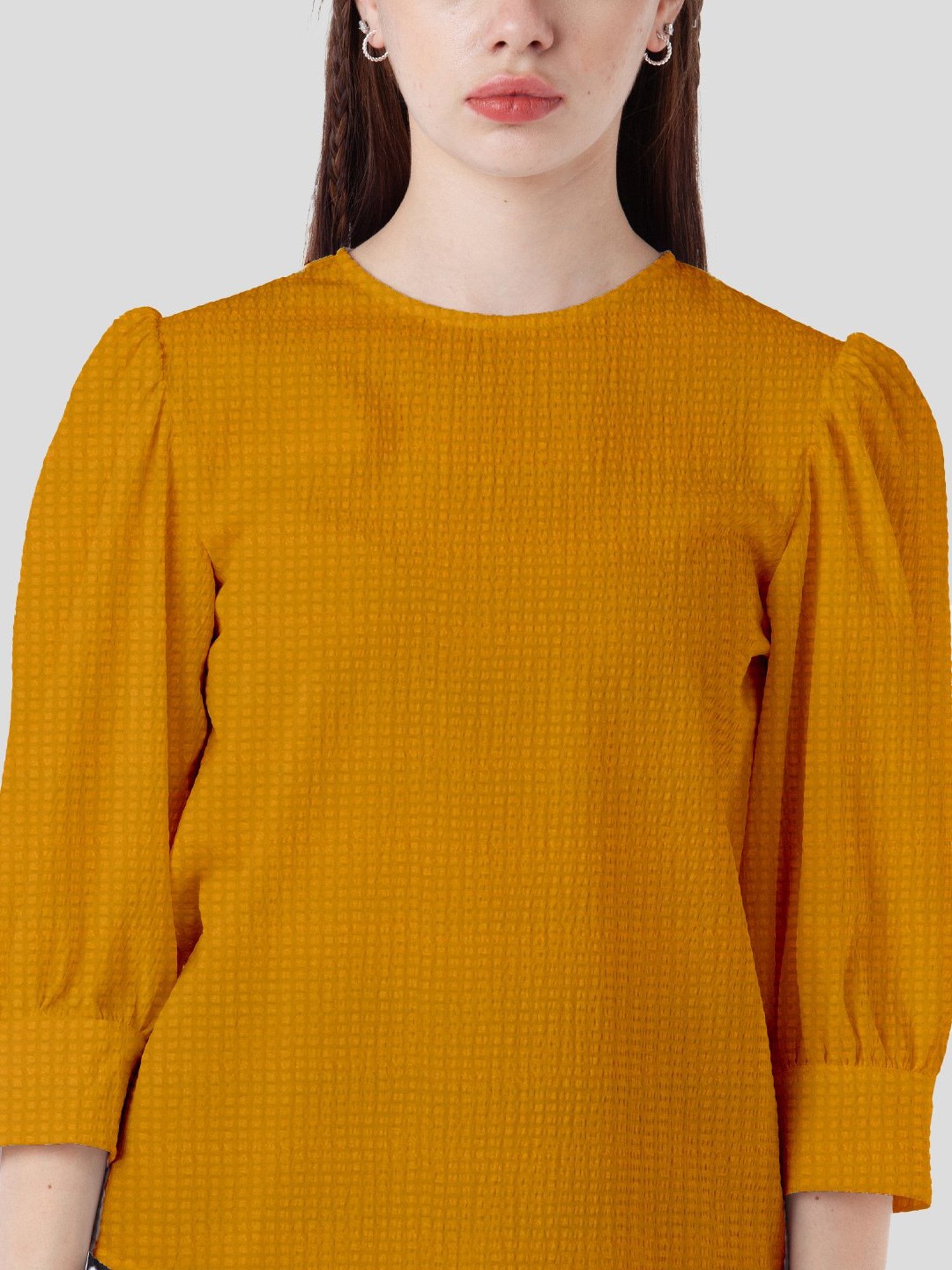 Zink London Mustard Textured Top