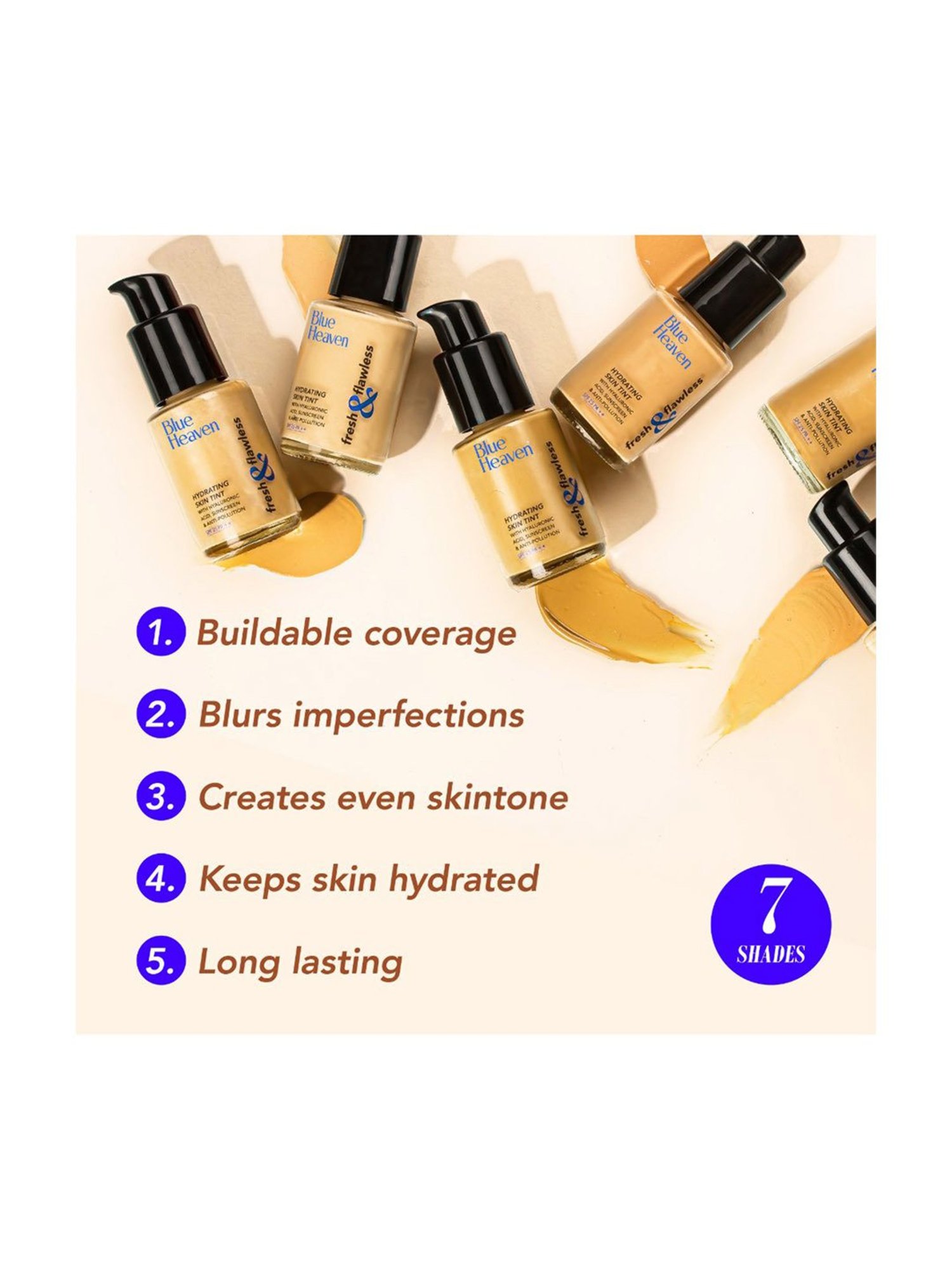 Blue Heaven Fresh & Flawless Hydrating Skin Tint Natural Sand - 28 ml