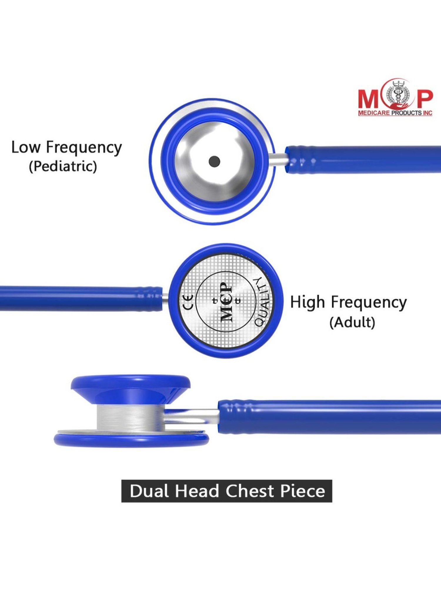 MCP Adult Dual Head Stethoscope (Blue)