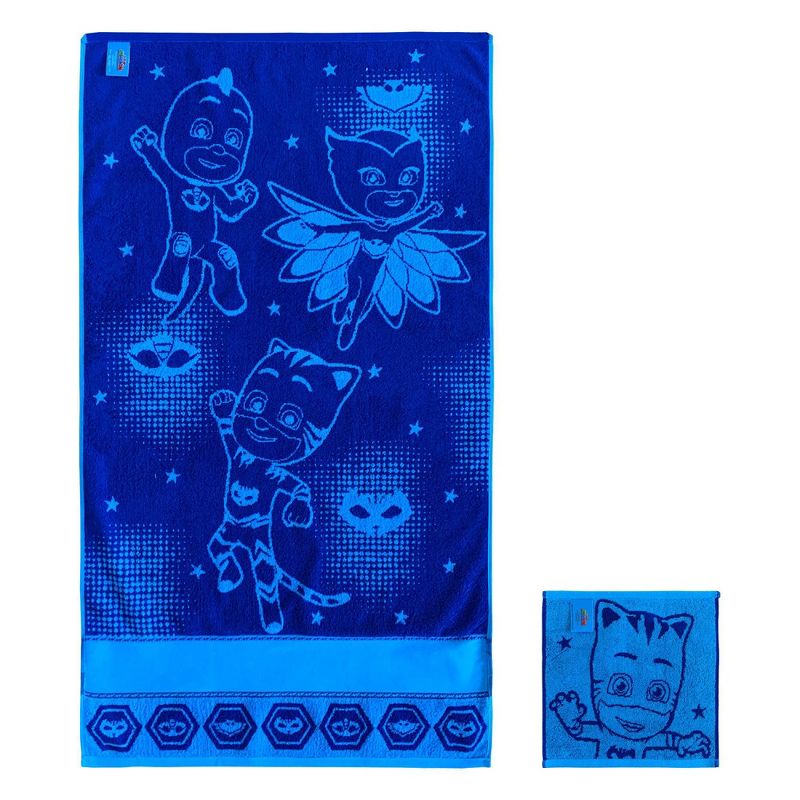 2pc PJ Masks Rooftop Powers Bath Towel and Washcloth Set