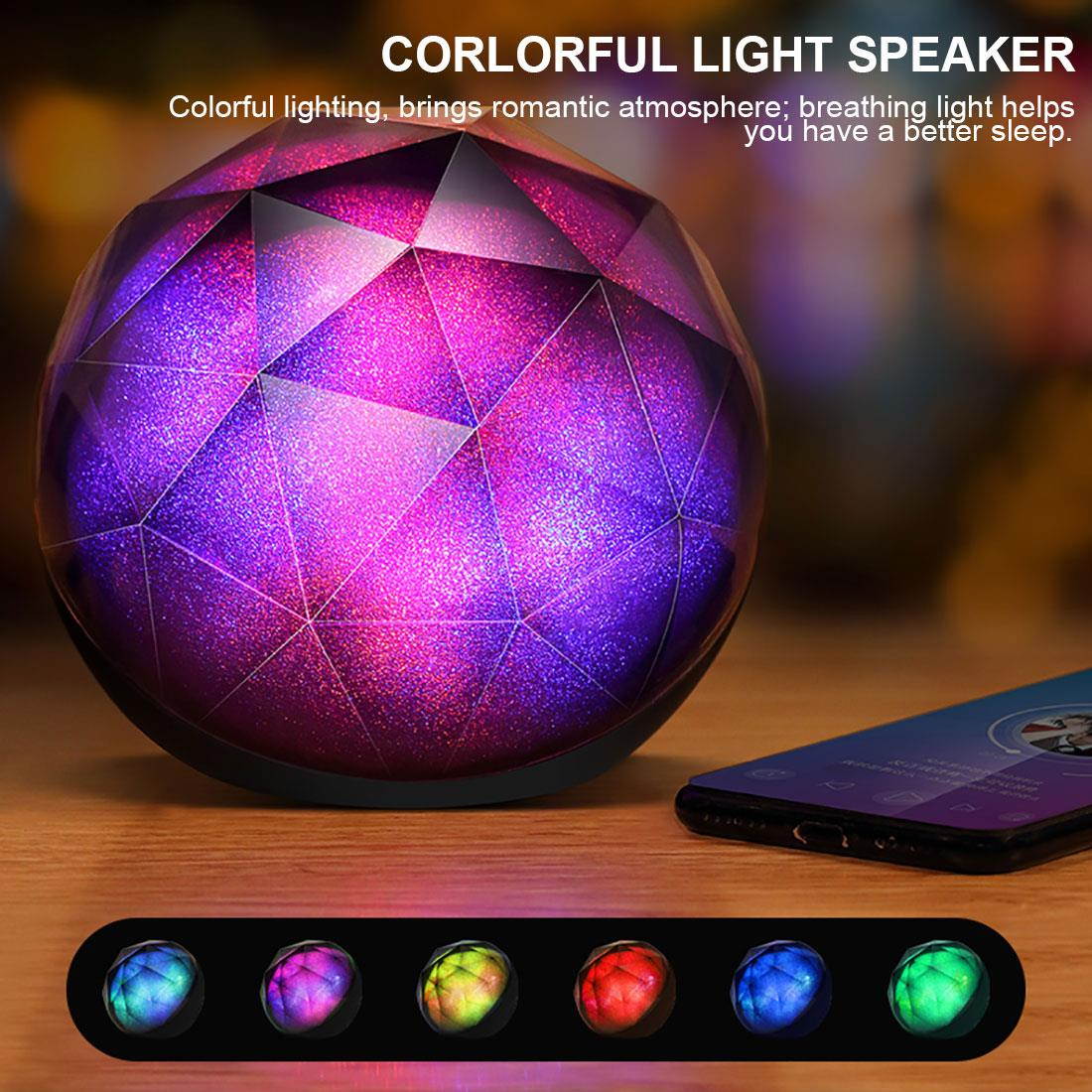 Enhanced Bass Bluetooth Speaker Wireless Stereo Sound LED Colorful Light Speaker