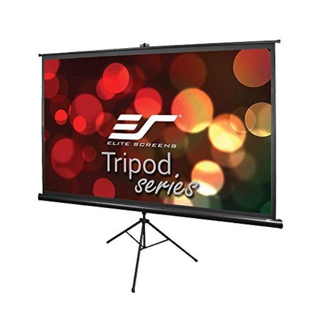elite screens tripod series, 72inch 16:9, indoor outdoor projector screen, 8k / 4k ultra hd 3d ready, 2year warranty, t72uwh