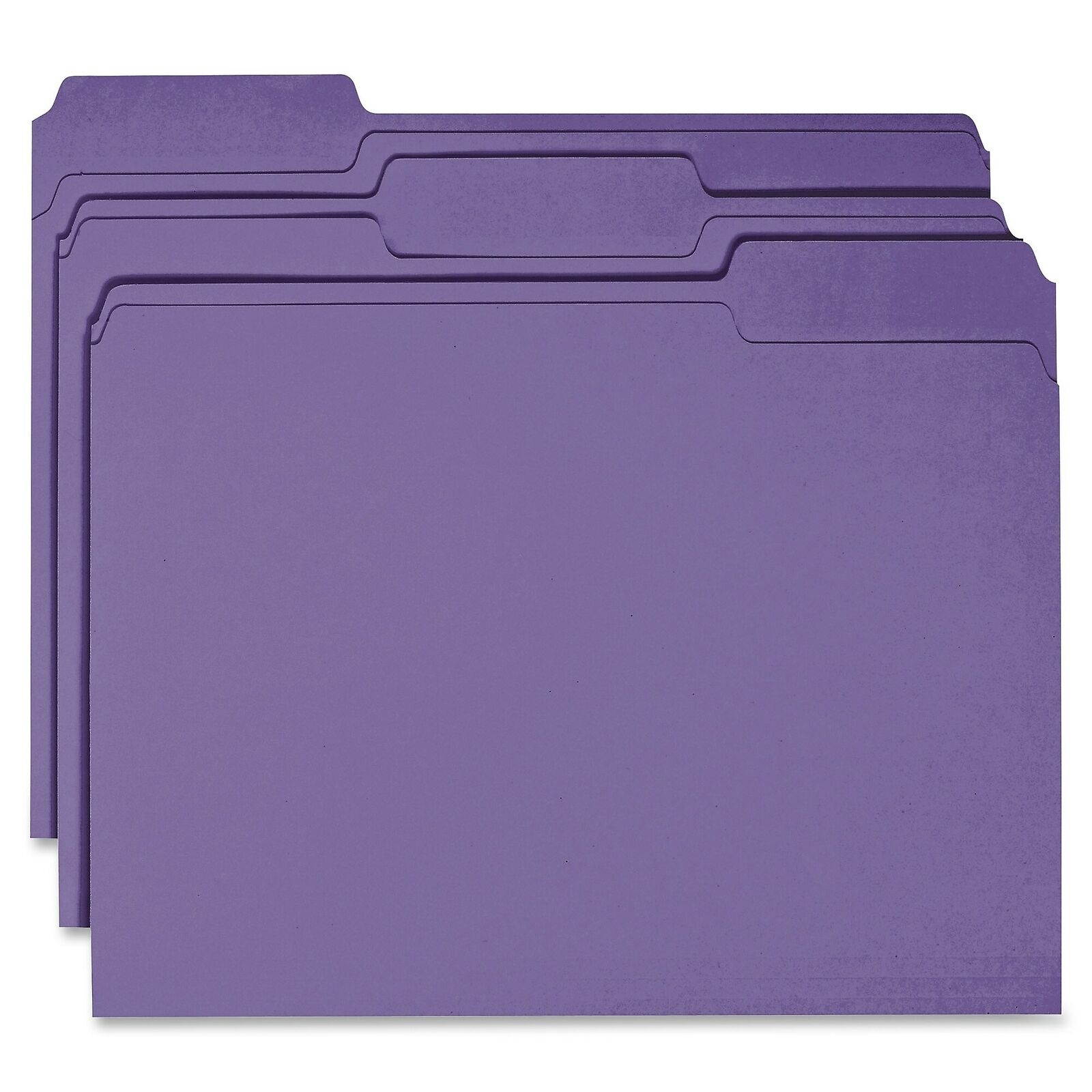Business Source Color File Folder 1/3 Cut 100/BX Purple 44106