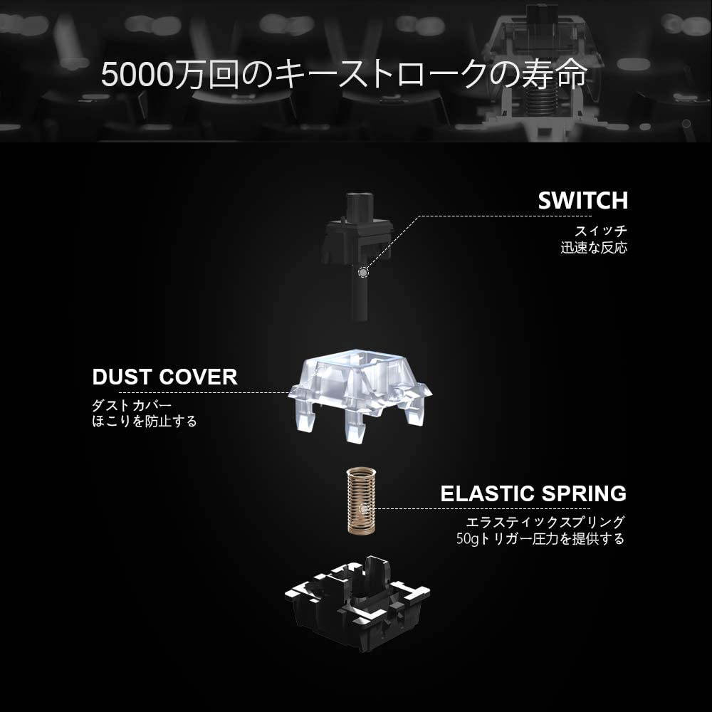 Gateron Optical Black Switch DIY Replaceable Switches for Mechanical Gaming Keyboard (10 PCS) (Black)