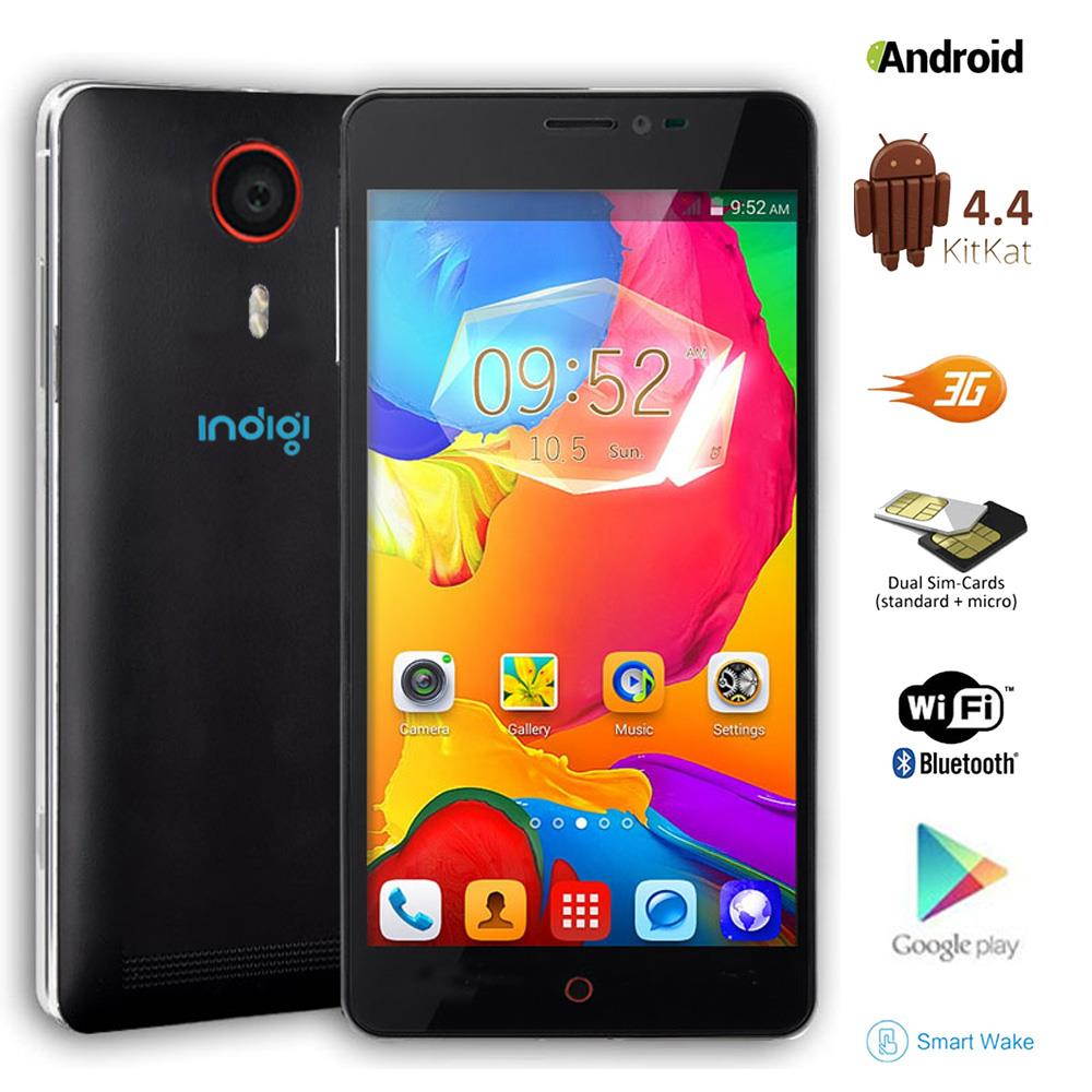 Indigi&reg; UNLOCKED! 5.5" Capacitive Touch Screen Android 4.4 DualCore 3G GSM+WCDMA Smartphone Phablet Google Play Store (Black)