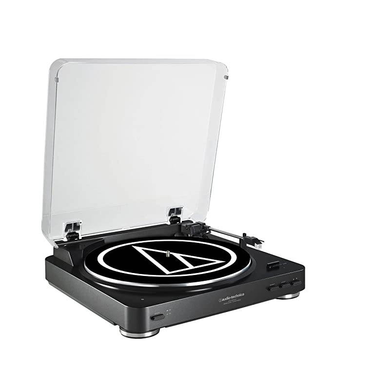 AT-LP60SPBT-BK Fully Automatic Belt-Drive Wireless Turntable and Speaker System Black