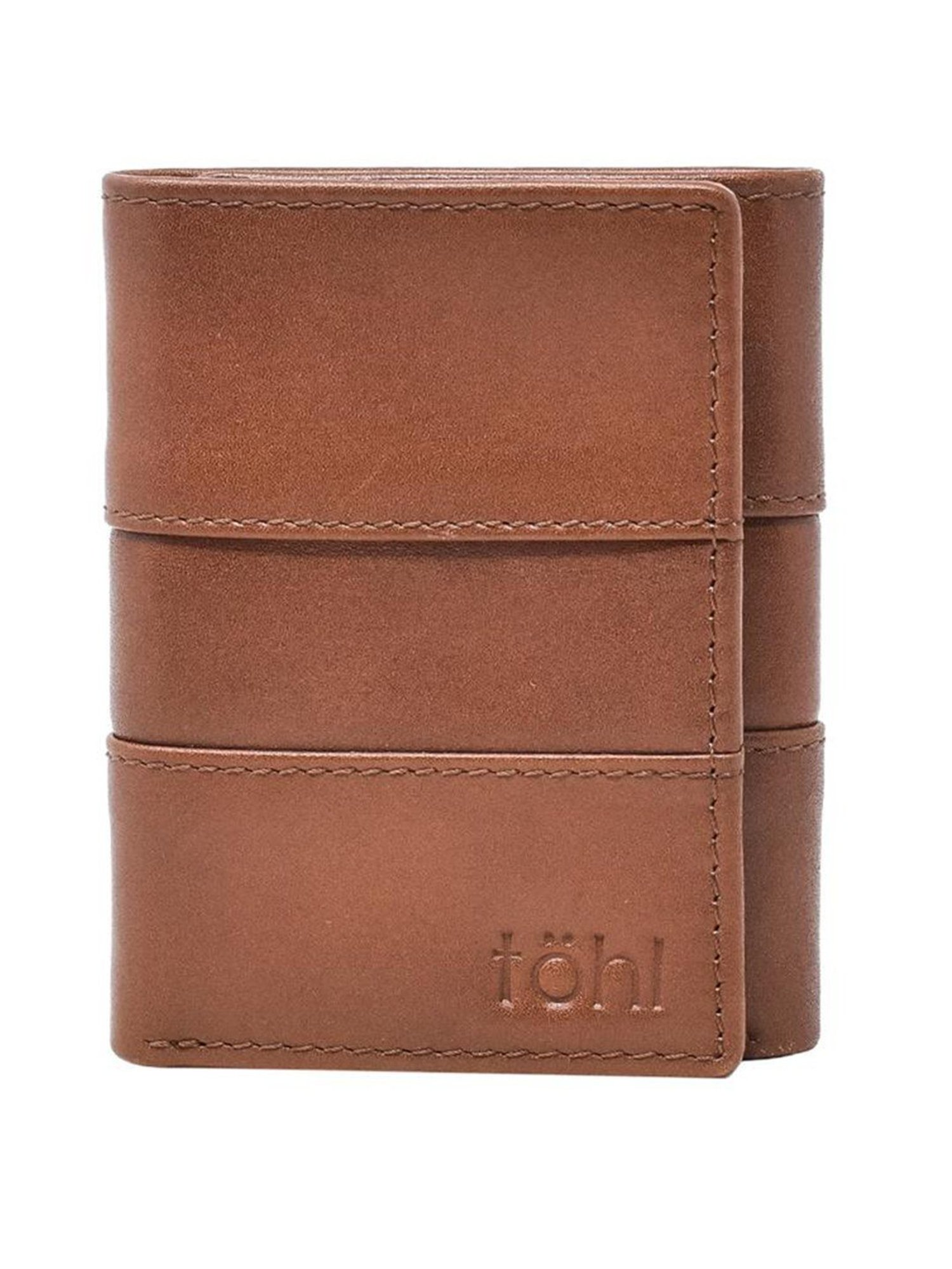 Tohl Lille Tan Casual Leather Tri-Fold Wallet for Men
