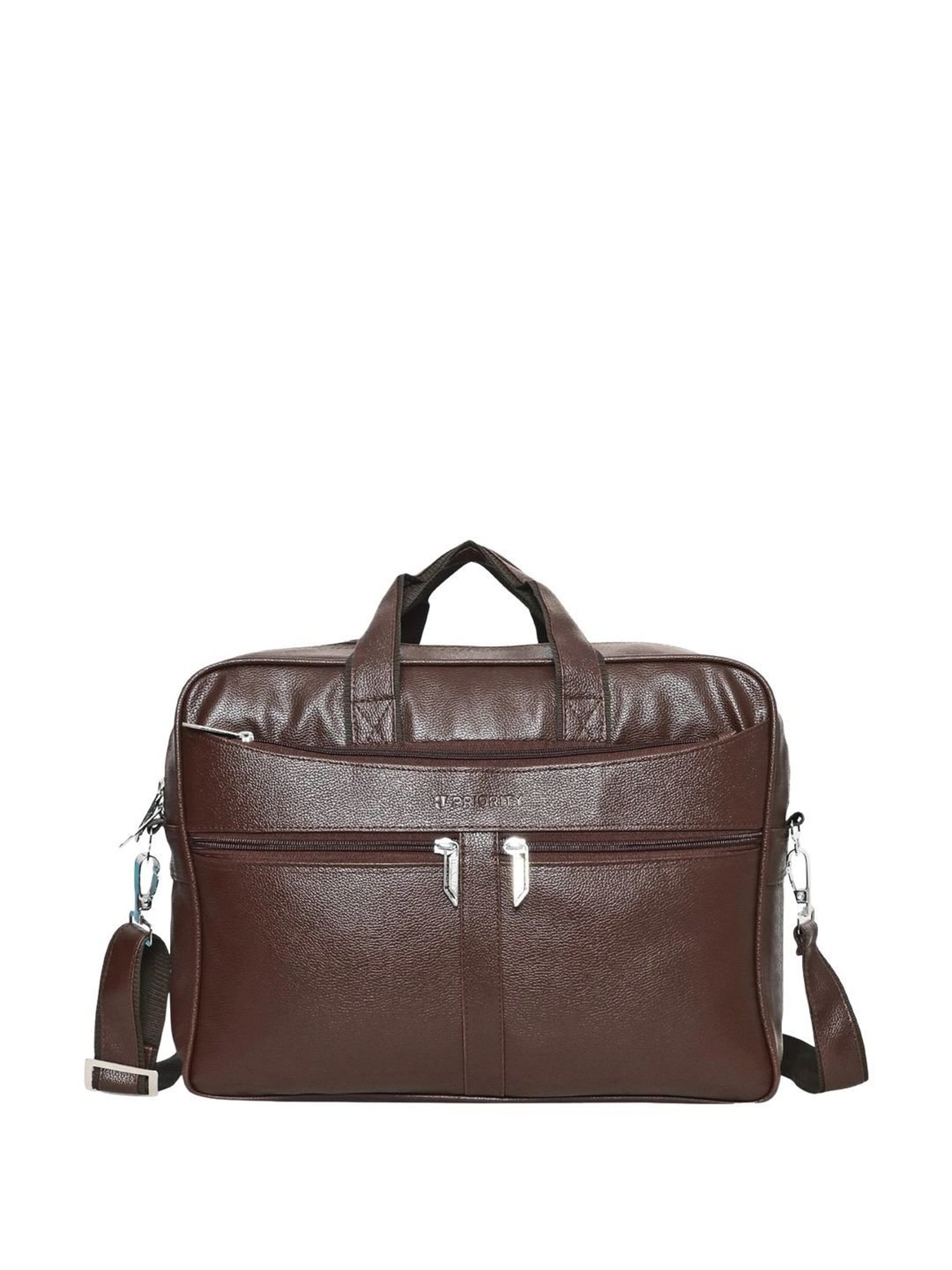 Priority Brown Synthetic Large Messenger Bag