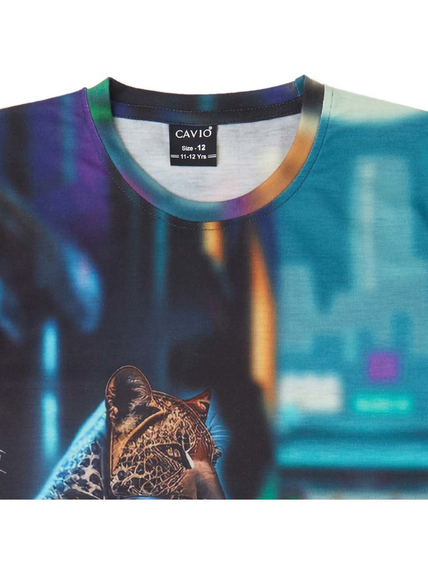 Cavio Boys Multicolor Cotton Printed T-Shirt