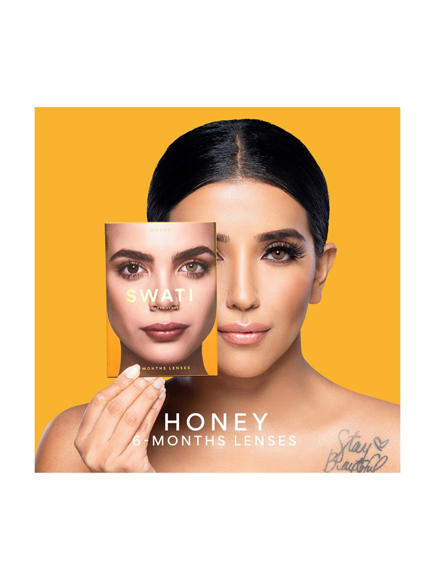 Swati Cosmetics Coloured Contact Lenses - Honey (6 Months, Power -2.75)