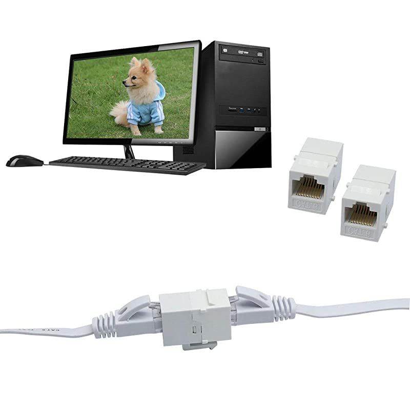 Cat6 Flat LAN Extension Cable Flat LAN Network Connector Dual Purpose LAN Jumper Female to Female Adapter