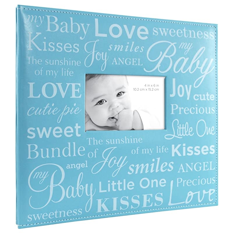 MBI 135x125 Inch Baby Scrapbook Album with 12x12 Inch Pages with Photo Opening Blue 850032