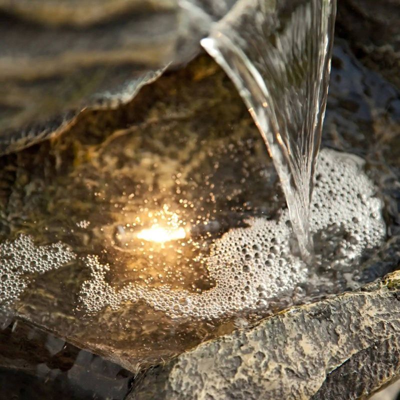 Chatsworth Two Tier Solar On Demand Fountain with Weathered Stone - Smart Solar