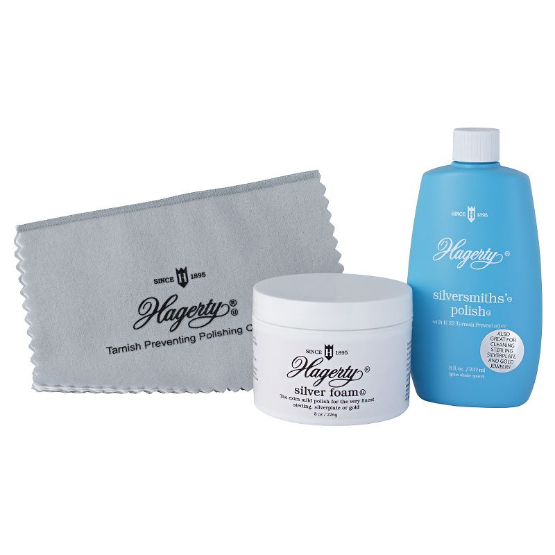 Hagerty Silver Foam 3 piece Set with 8 Oz foam, sponge and cloth