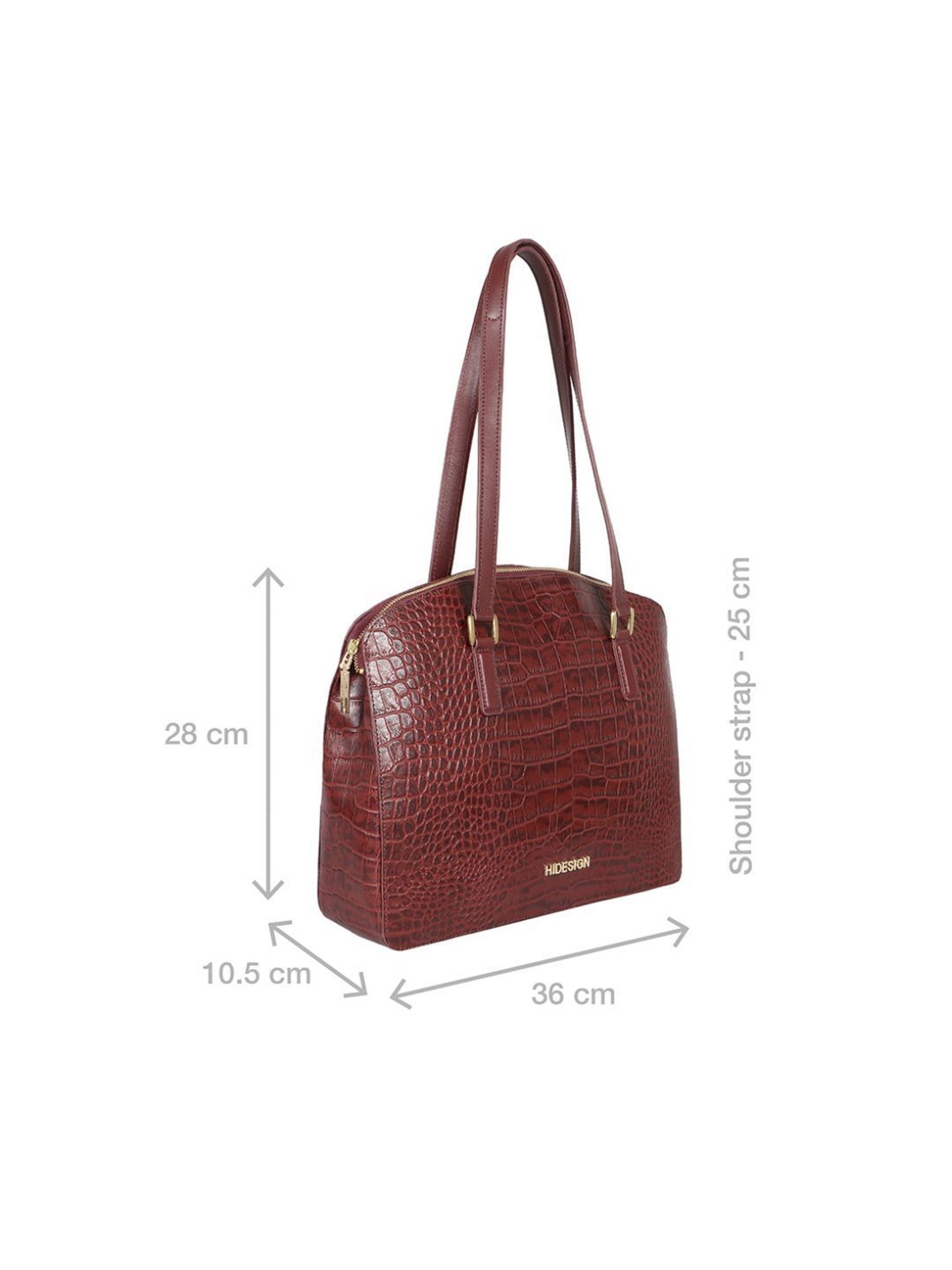 Hidesign Freedom Red Textured Medium Shoulder Handbag With Pouch