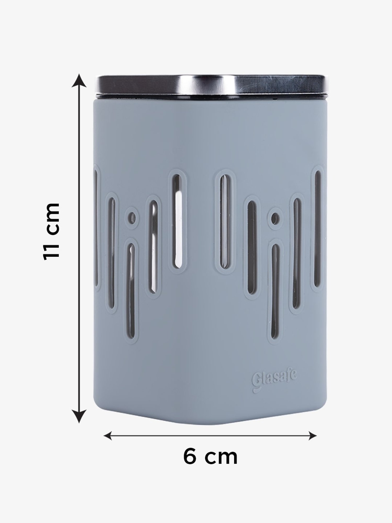 Glasafe 'O' Grip Slate Grey Borosilicate Containers - Set of 4 (250ml)