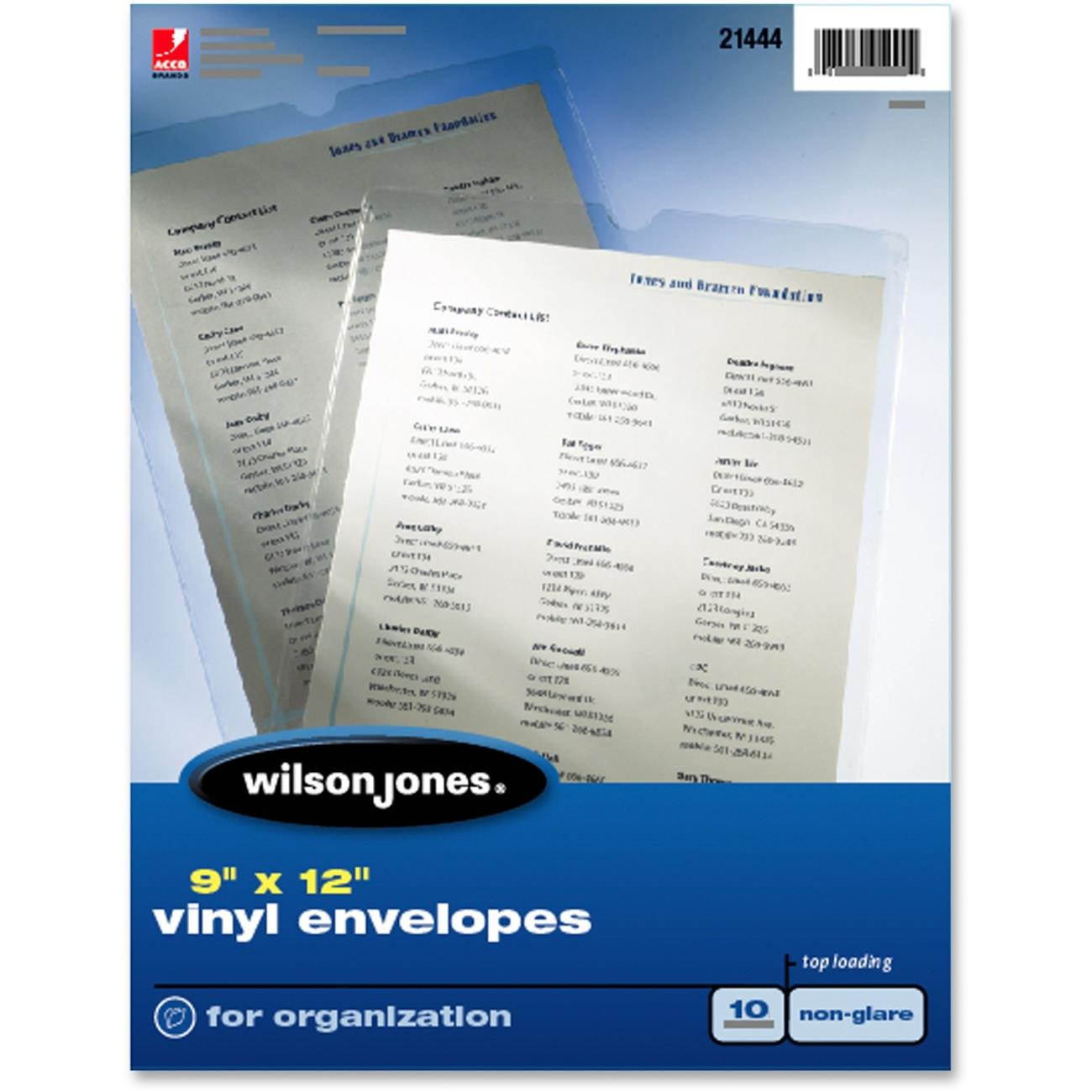 Wilson Jones Vinyl Envelope