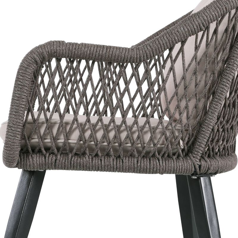 3pc Steel Patio Bistro Set Brown/Tan - Nuu Garden