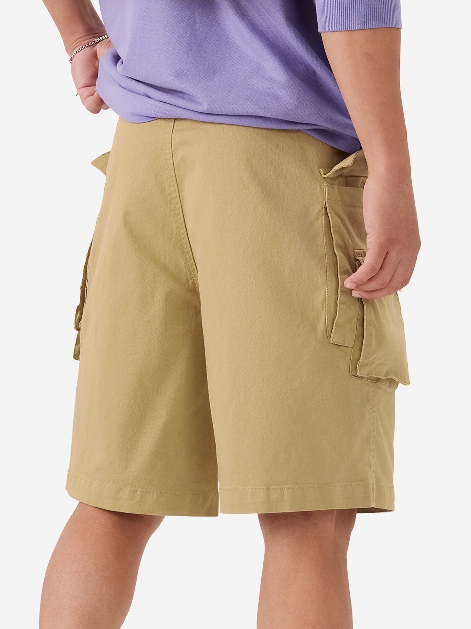 The Souled Store Brown Regular Fit Cargo Shorts
