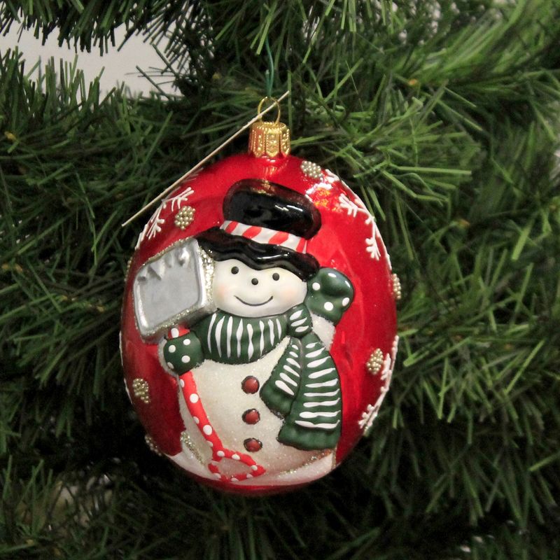 Vaillancourt 4.0" Snowman With Shovel Christmas Ornament Snowflakes  -  Tree Ornaments