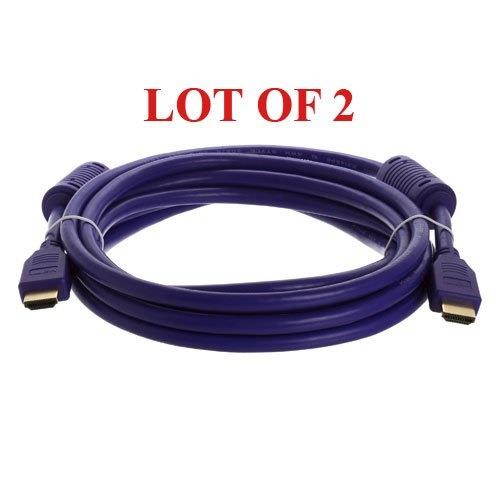 cmple - 2 pack of 10ft purple premium high speed hdmi cable, gold plated