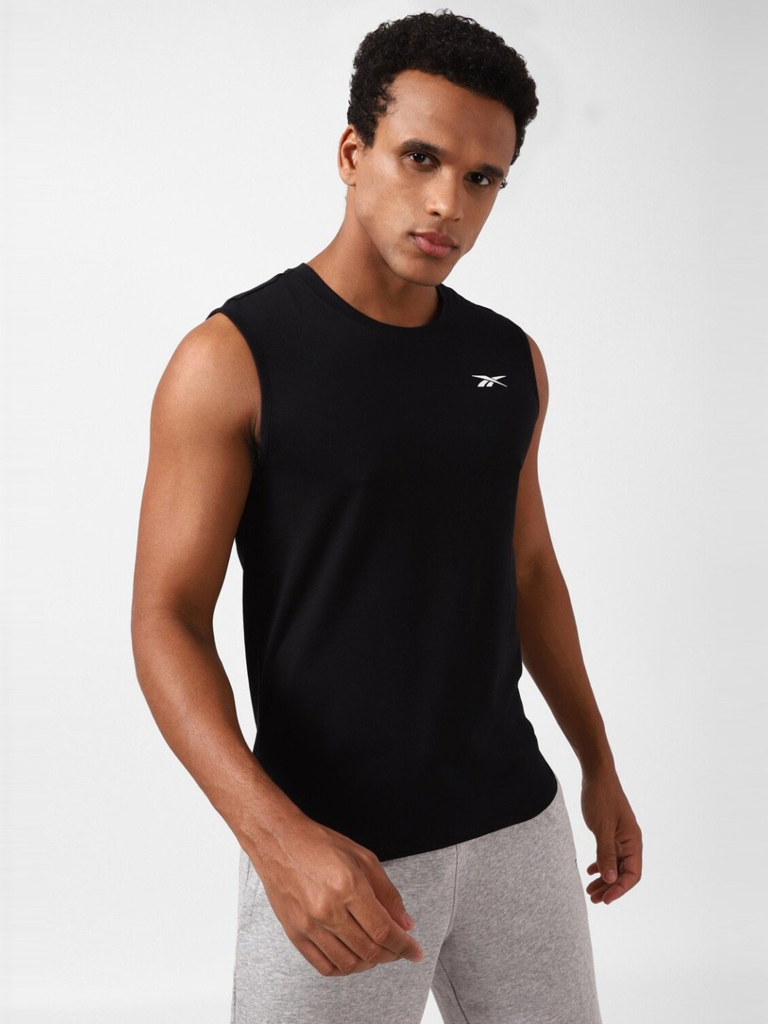 Reebok Black Regular Fit Tank Tee