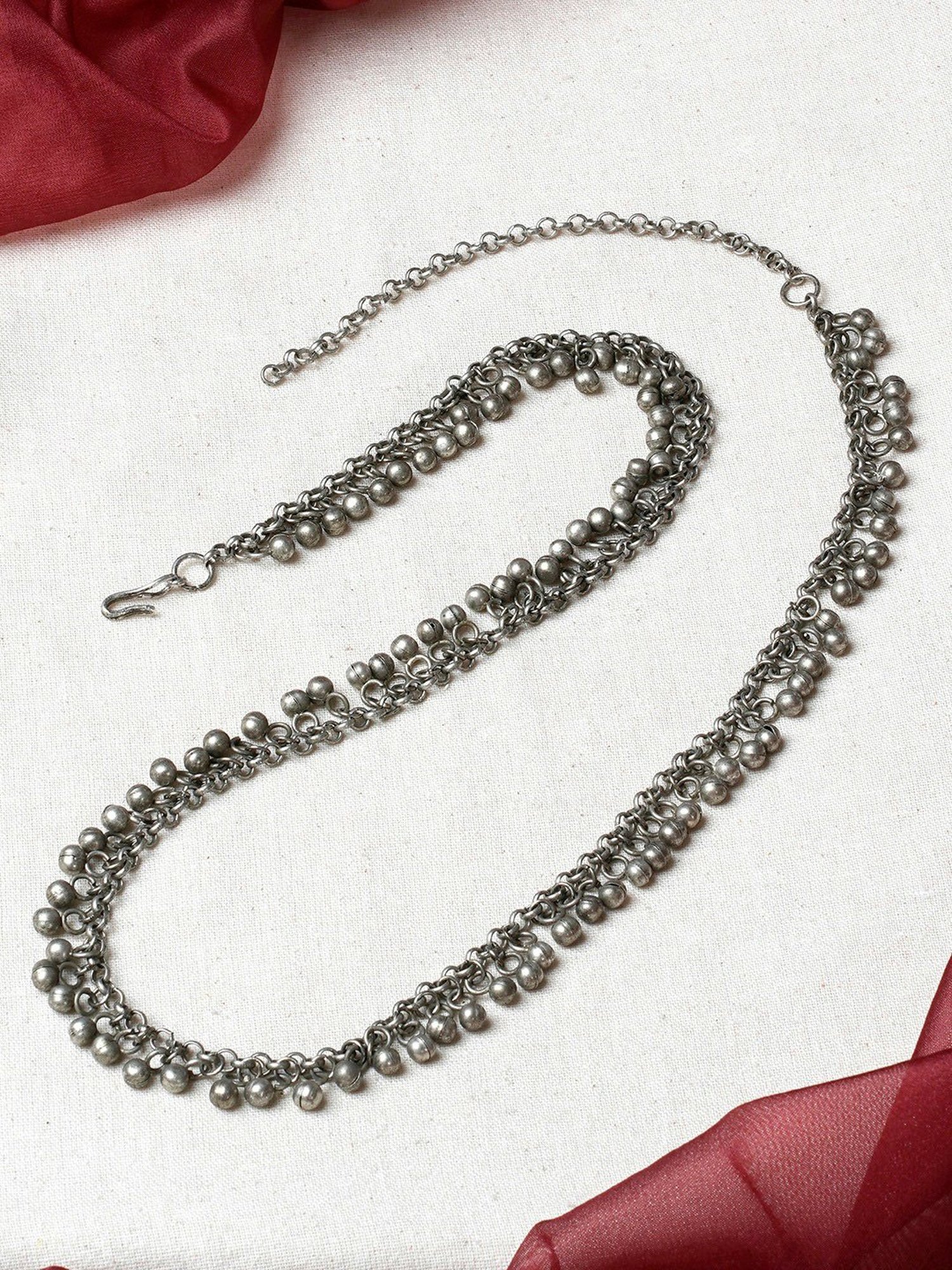 Teejh Paravi Ghungroo Silver Waistband for Women