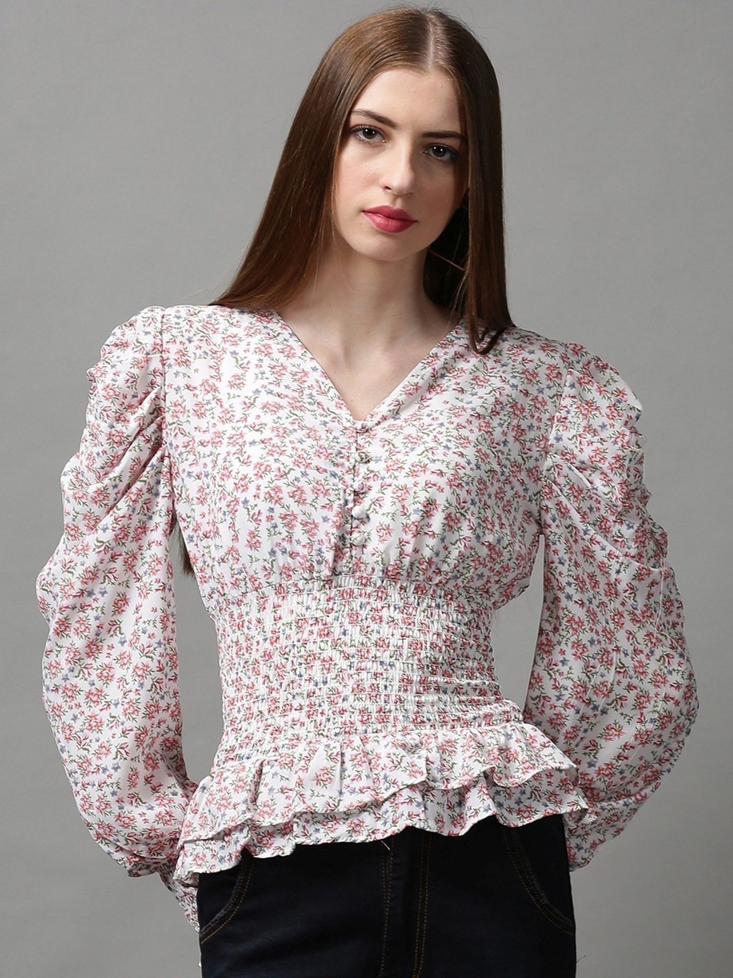 SHOWOFF White Printed Top