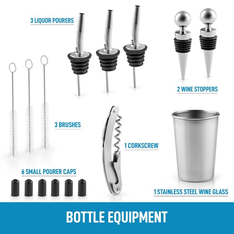 Zulay Kitchen 24-Piece Stainless Steel Bartender Set Kit