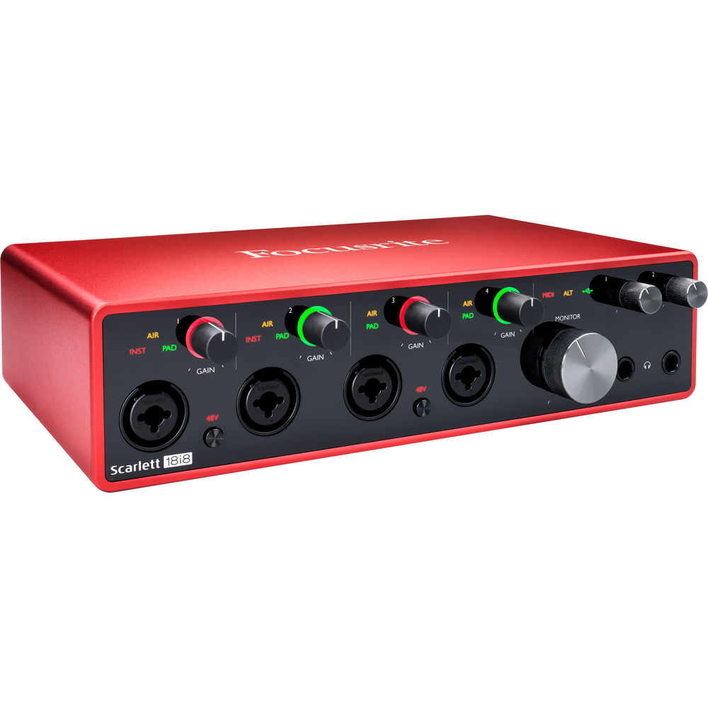 Focusrite Scarlett 18i8 USB Audio Interface (3rd Gen) Bundle with 4x XLR-XLR Cable