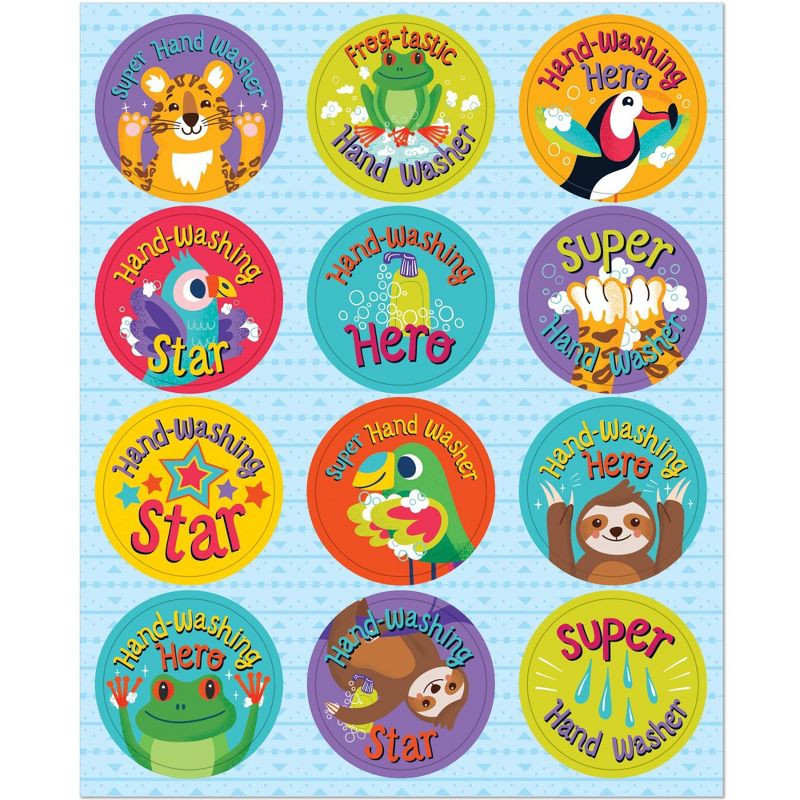One World Hooray for Handwashing Shape Stickers - Carson Dellosa