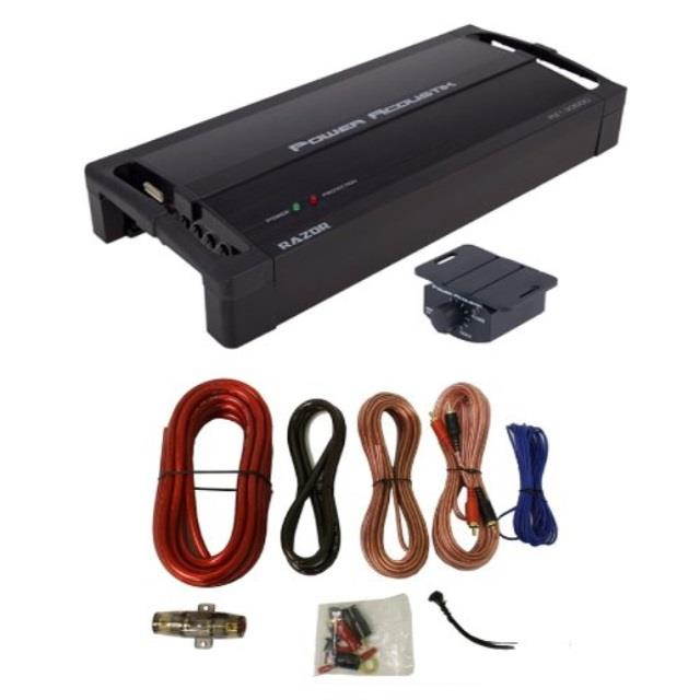 power acoustik rz12300d 2300w monoblock car audio amplifier rz12300d + amp kit