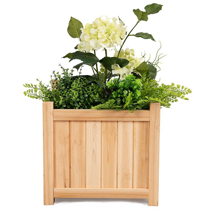 Costway Square Wood Flower Planter Box Raised Vegetable Patio Lawn Garden folding