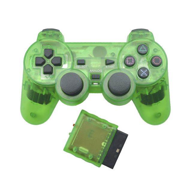 Transparent Color Wireless Gamepad For Sony PS2 2.4G Vibration Joystick Blutooth Controller For Playstation 2 Joypad