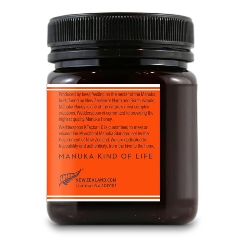 Wedderspoon Raw Monofloral Manuka Honey KFactor 16 - 8.8oz