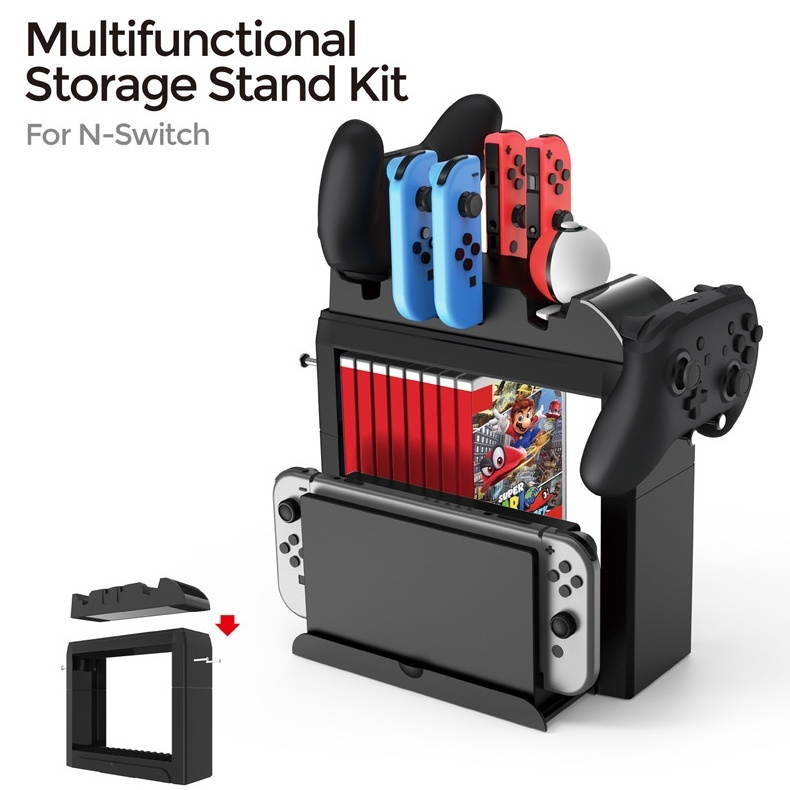 Game CD Card Disk Storage Divider Shelf Gamepad Hook Game Console Holder Multifunction Bracket for