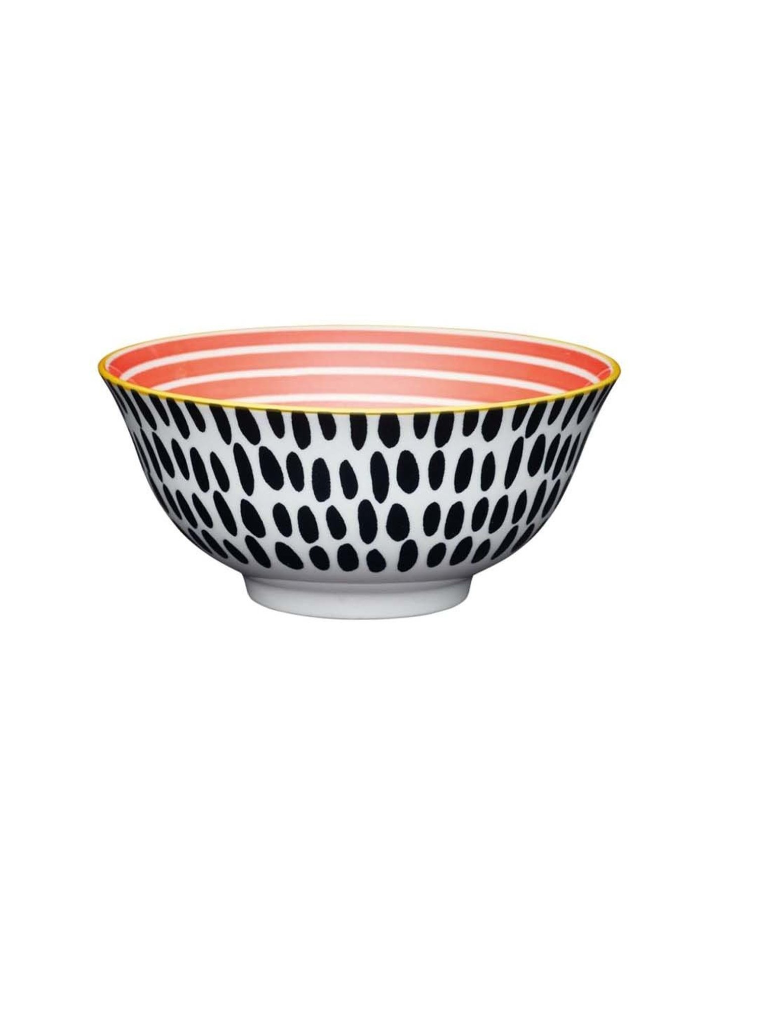 KitchenCraft Red & Black Stoneware Fruit Bowl