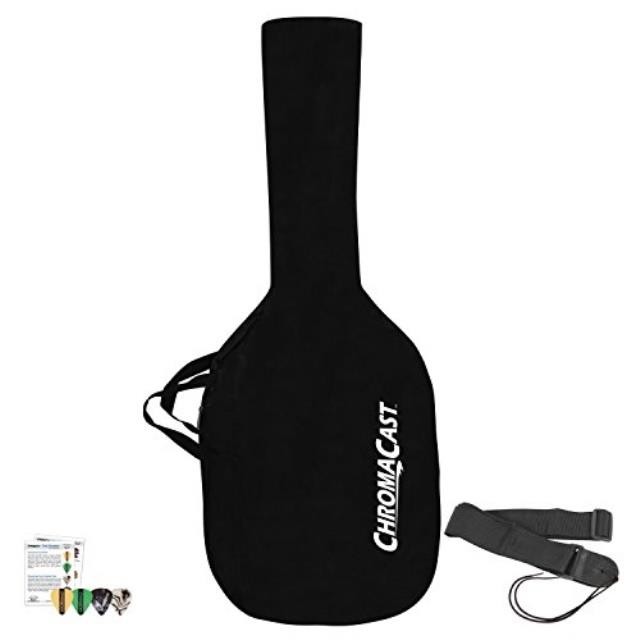 chromacast jbanylonp water resistant nylon acoustic guitar bag and strap with 4 pick sampler