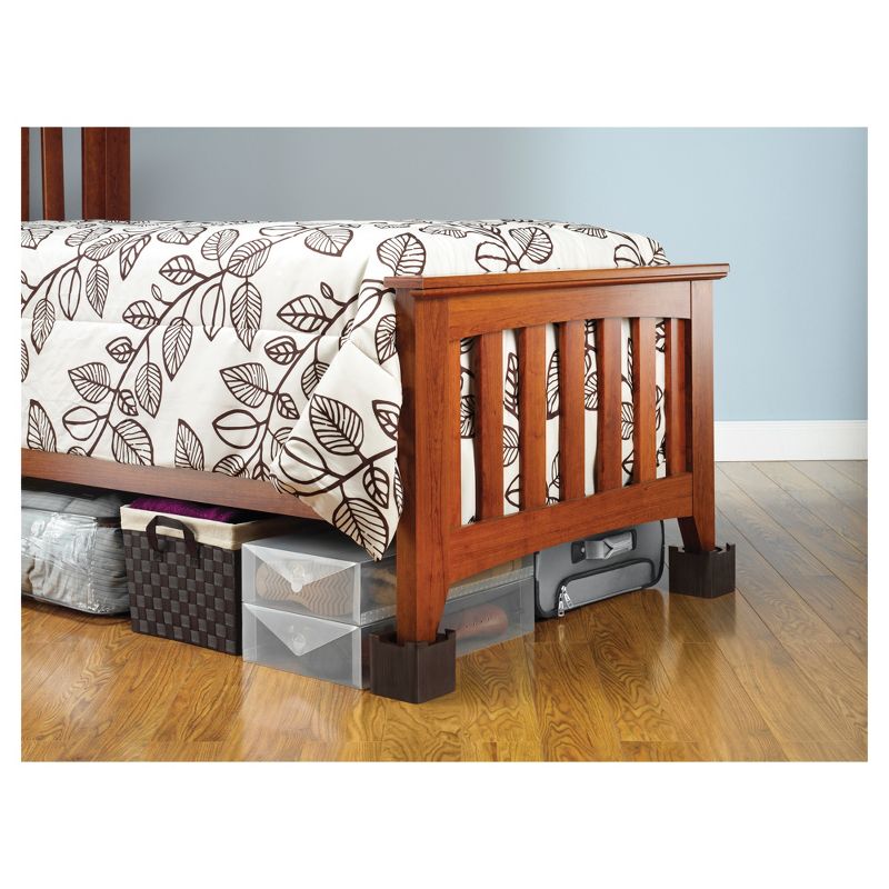 Whitmor Set of 4 Wood Bed Risers Espresso