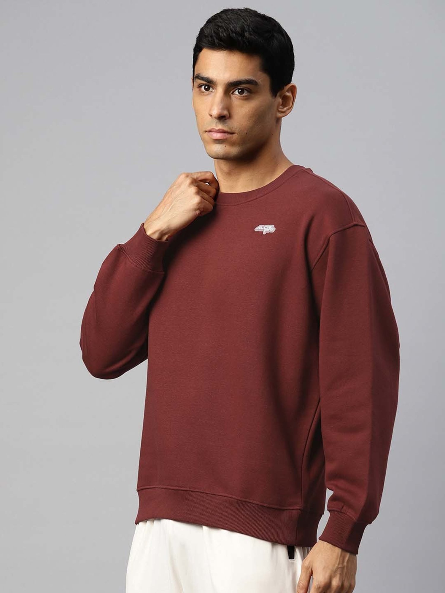 ALCIS Red Regular Fit Graphic Print Sweatshirt