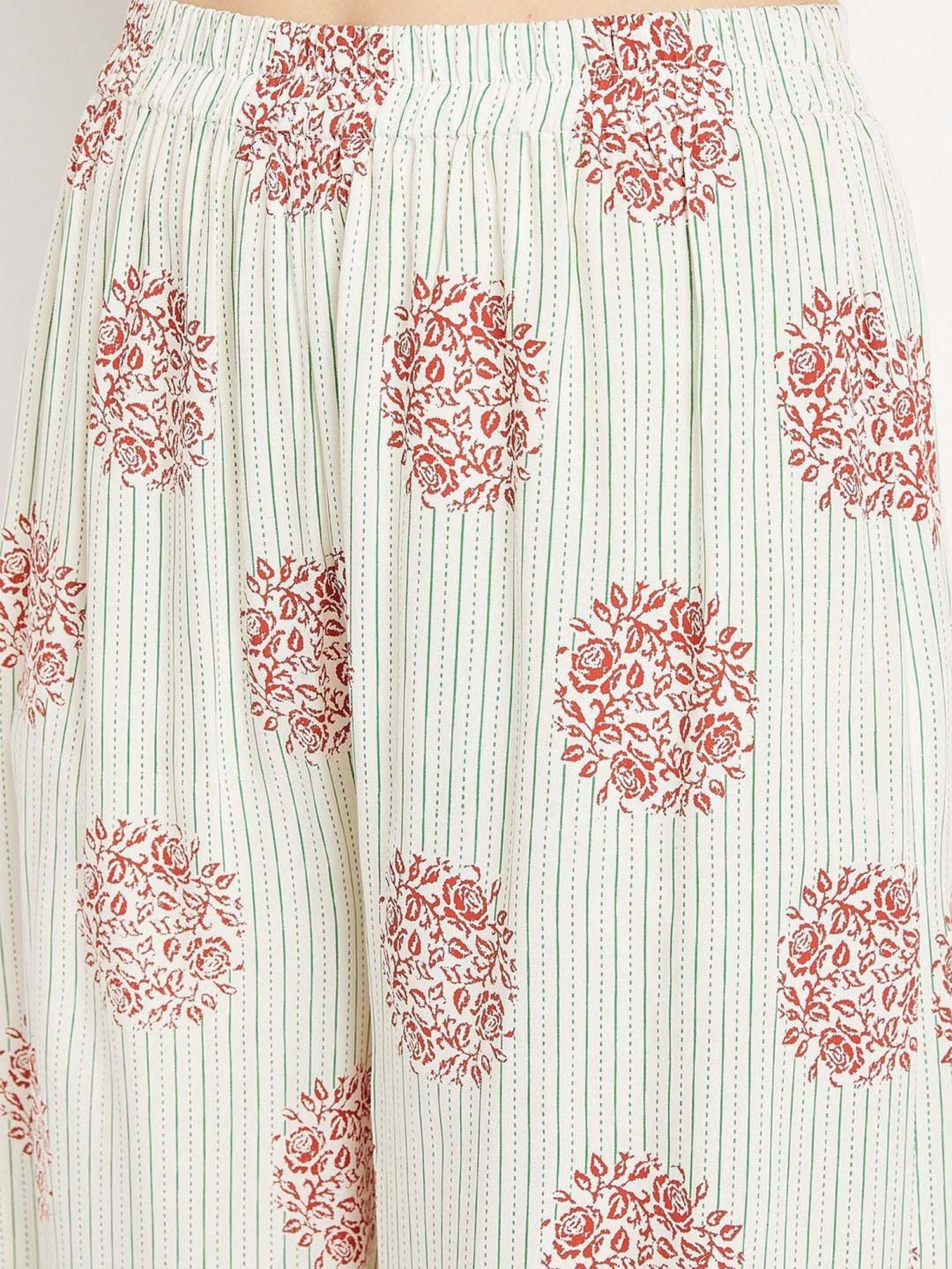 Castle Off-White Printed Palazzos