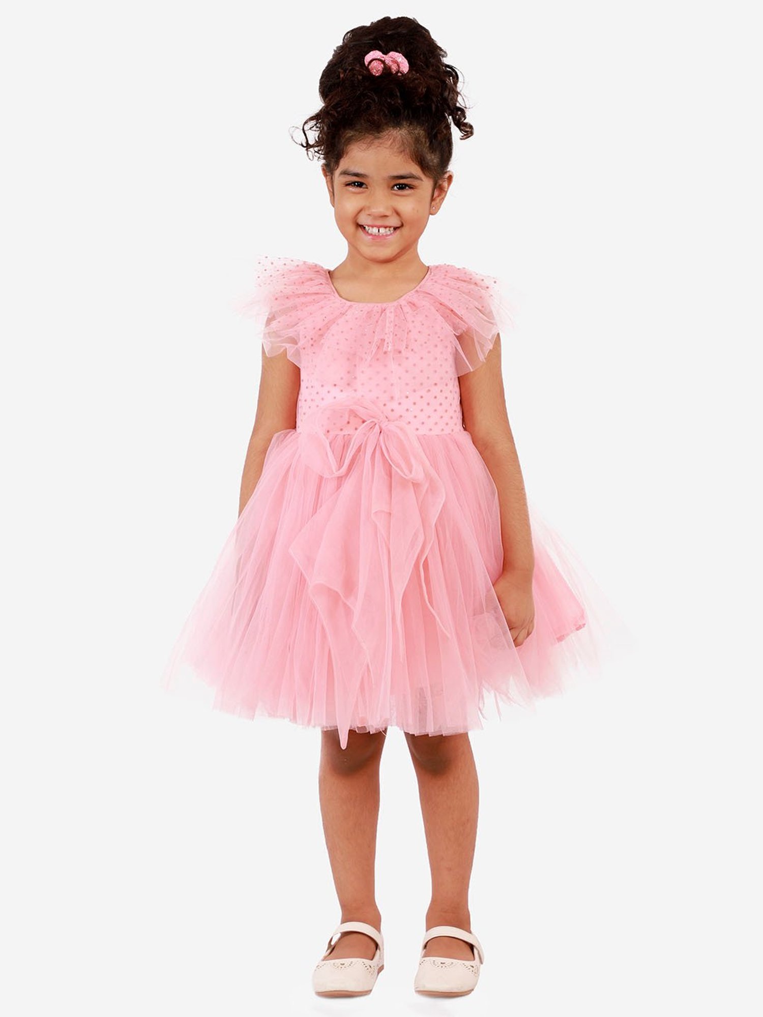 Lil Drama Kids Pink Embellished Dress