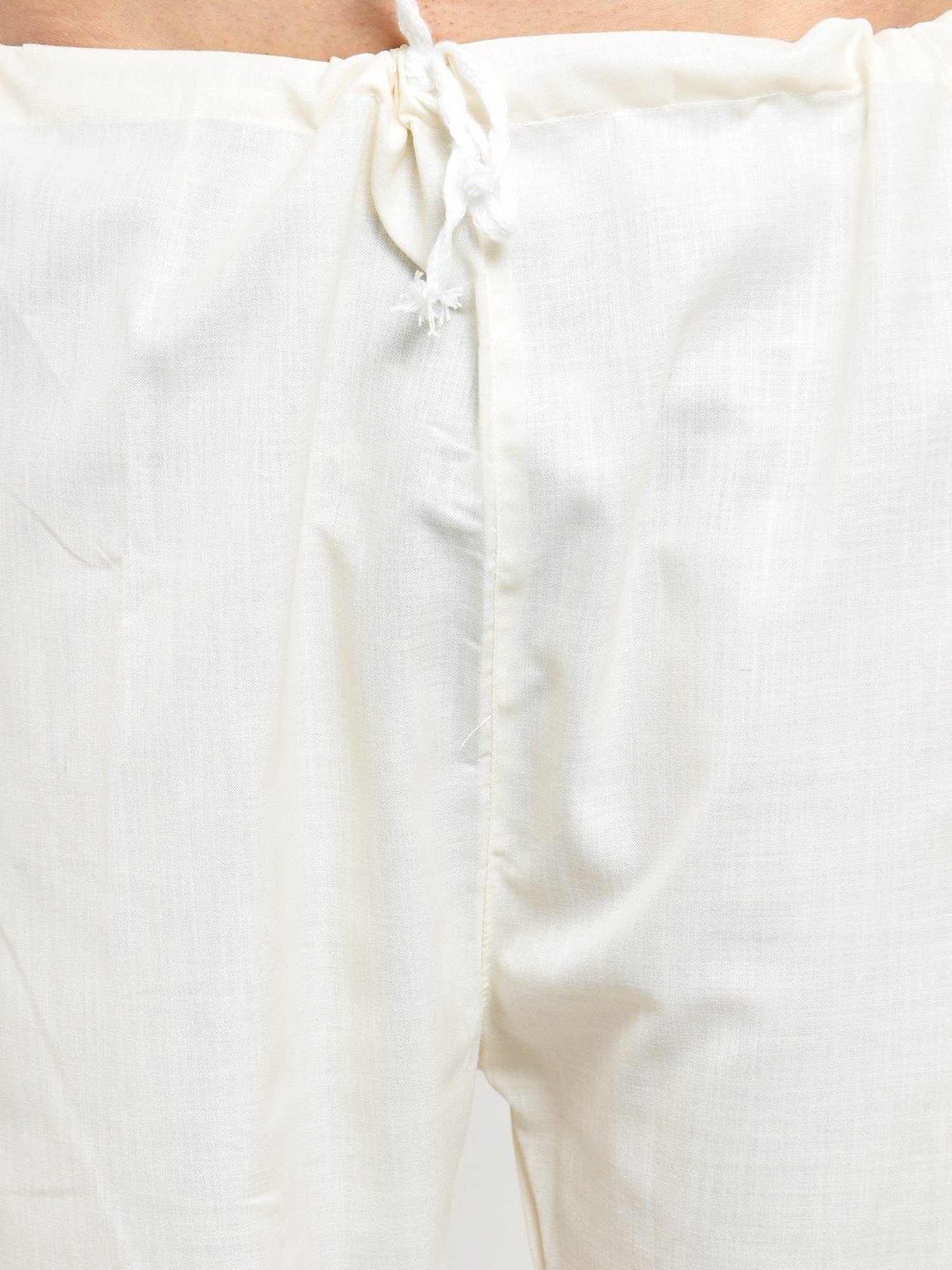 Jompers Golden & White Regular Fit Printed Kurta Bottom Set