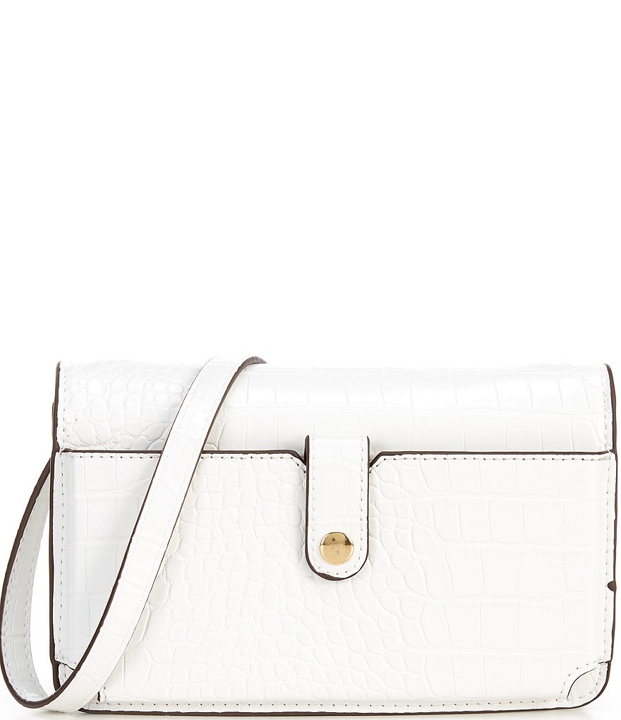 Kate Landry Croco Flap Crossbody Bag